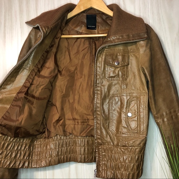 Vero Moda Kassy Short Leather Jacket Size M - Picture 4 of 8